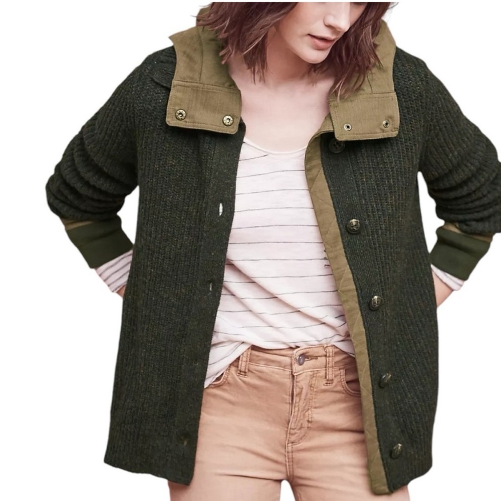 Anthropologie Sleeping on Snow evergreen jacket size S